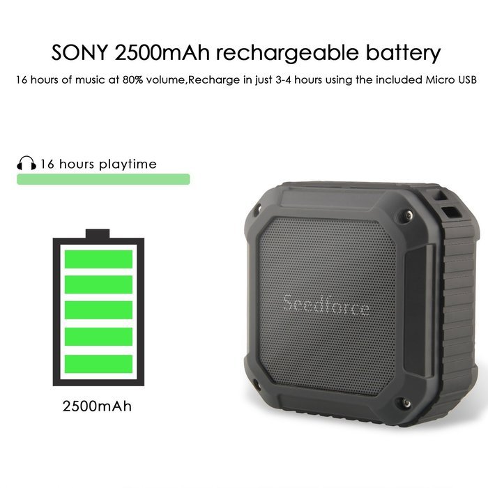 Seedforce Outdoor & Shower 5W Drive 16 Hours Playtime Bluetooth 4.1 Speaker N7