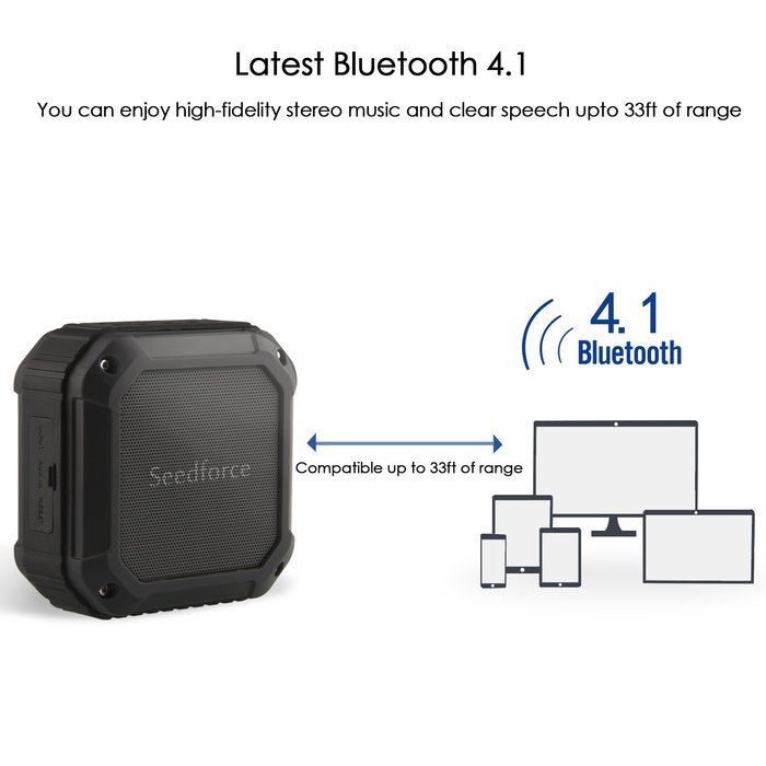 Seedforce Outdoor & Shower 5W Drive 16 Hours Playtime Bluetooth 4.1 Speaker N8