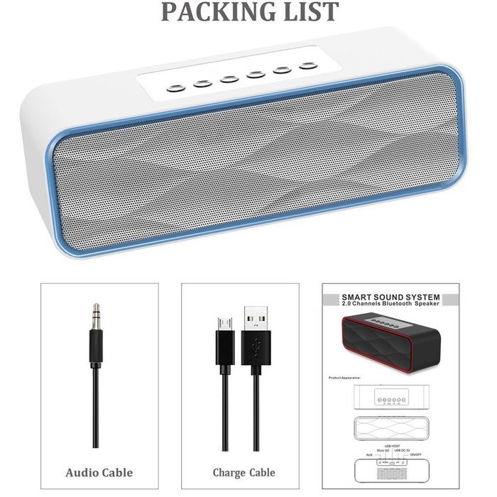 Yoyamo Portable Bluetooth Speakers Wireless Speaker with Super Bass Stereo sound for Smart Phones, Tablet, PC(... N13