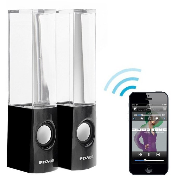 Pixnor Wireless Bluetooth Colorful LED Fountain Dancing Water Mini Speakers for iPhone / iPad / Cellphone / PC... N7