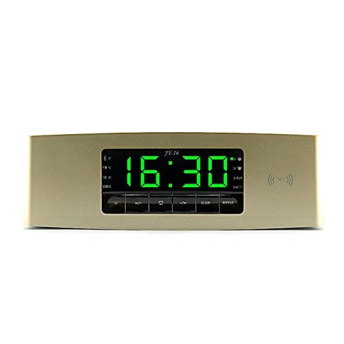 JY-16 NFC APP Control LED Display Bluetooth Speaker Mini Bluetooth Speaker Portable Wireless Speaker Color Gold N2