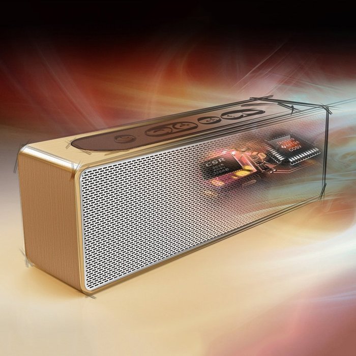 DOACE M-BOX Bluetooth Wireless Surround Sound Stereo Speaker Bluetooth V4.0 DSP Chip Metal Appearence with built... N3