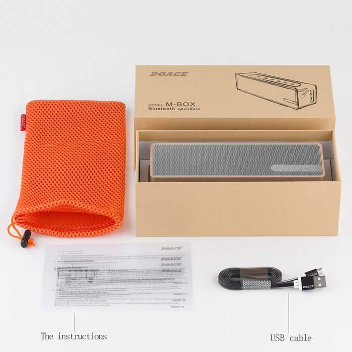 DOACE M-BOX Bluetooth Wireless Surround Sound Stereo Speaker Bluetooth V4.0 DSP Chip Metal Appearence with built... N7