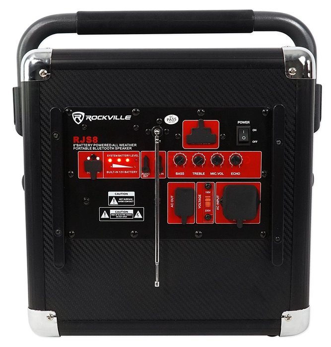 Rockville RJS8 8" Portable Rechargable Home Theatre Bluetooth Speaker+Microphone N6