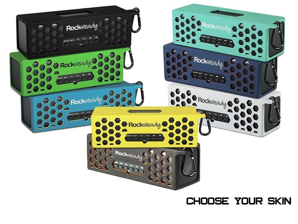 New Rocksteady 2 LOUD and CLEAR Portable Durable Bluetooth Speaker True 2.1 Stereo sound Integrated Speakerphone... N3