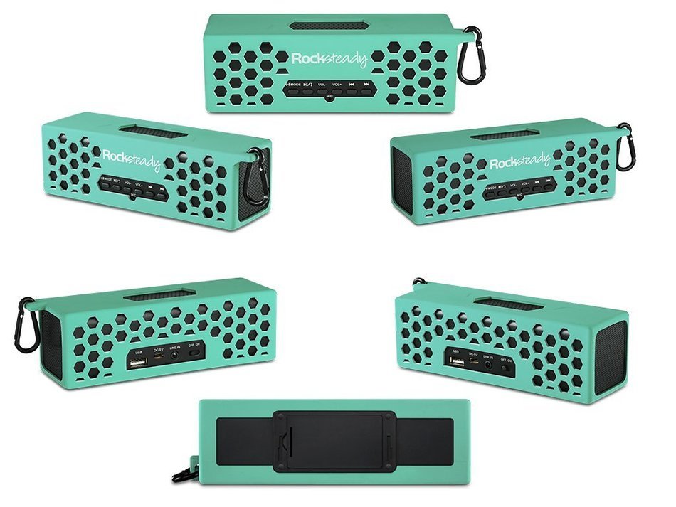 New Rocksteady 2 LOUD and CLEAR Portable Durable Bluetooth Speaker True 2.1 Stereo sound Integrated Speakerphone... N17