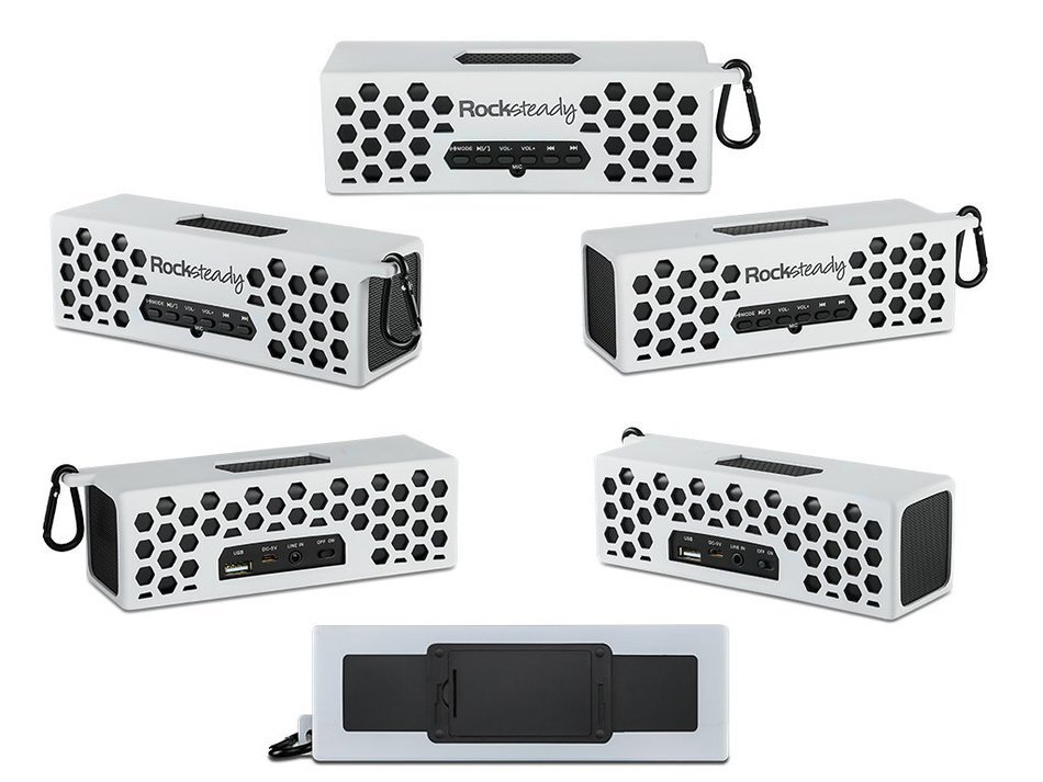 New Rocksteady 2 LOUD and CLEAR Portable Durable Bluetooth Speaker True 2.1 Stereo sound Integrated Speakerphone... N43