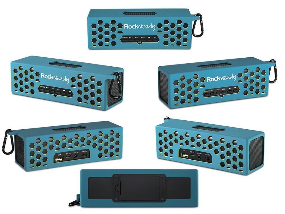 New Rocksteady 2 LOUD and CLEAR Portable Durable Bluetooth Speaker True 2.1 Stereo sound Integrated Speakerphone... N49