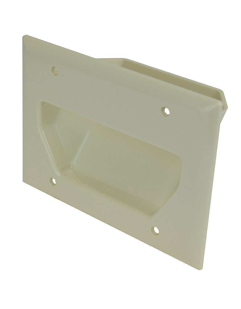 DataComm 45-0001-WH 1-Gang Recessed Low Voltage Cable Plate (White) N7 ...