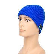 Bluetooth Knitted Hat Built-in Stereo Speakers Hands-free Winter Warm Audio Beanie Cap Color Blue N3