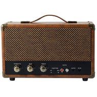 GPO Westwood 25 Watt Bluetooth Speaker with Subwoofer, RCA and Aux input - Vintage Brown N2