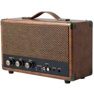 GPO Westwood 25 Watt Bluetooth Speaker with Subwoofer, RCA and Aux input - Vintage Brown N4