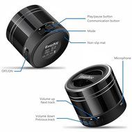 EasyAcc Mini Portable Bluetooth 4.0 Speaker with Mic, 3.5mm Aux, FM Function, Micro SD Card Support - Titanium... N5