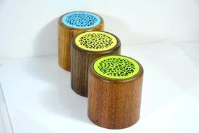 Mini Wooden Bluetooth Wireless Speaker, BLUETTEK Portable Rechargeable Wood Stereo Audio Speaker with Built-In... N8