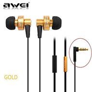 Awei ES-900i In-ear Headsets Stereo Sound Headphones For iPhone Color Golden N3