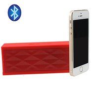AGPtek Wireless Bluetooth Boombox Speaker w/ Microphone for MP3 PC iPhone iPod Samsung Mobile Phone - Red