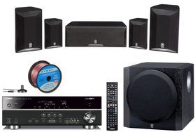 Yamaha Advanced CINEMA DSP 3D Ready Home Theater System with 5.1-channel 525 Watt AV Receiver + 2 Front Shelf...