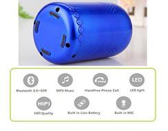(Blue Color) Wireless Portable Bluetooth Music Speaker with LED Disco Mirror Ball N4