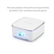 Lightwish White DLP Projector Mini Mobile Cubic Portable Wireless Home Cinema with Mini Tripod+Remote for Apple... N2