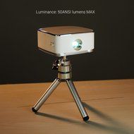 Lightwish White DLP Projector Mini Mobile Cubic Portable Wireless Home Cinema with Mini Tripod+Remote for Apple... N6