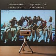 Lightwish White DLP Projector Mini Mobile Cubic Portable Wireless Home Cinema with Mini Tripod+Remote for Apple... N7