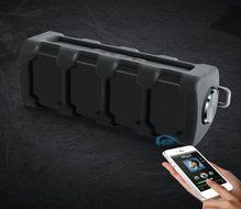 SHARPER IMAGE Universal Weatherproof Rugged Bluetooth Speaker with Mic Compatible with All Devices - Retail Packaging... N6
