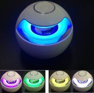 Vouke Stereo Wireless Bluetooth LED Flash Speaker Sound box w/ multi Color Flash,Dancing Lights,white N4