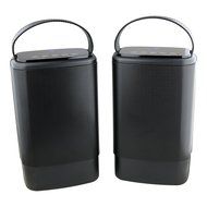 Denali Audio Wireless Bluetooth Large Pairing Speakers with Handle - Black