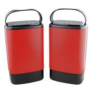 Denali Audio Wireless Bluetooth Large Pairing Speakers with Handle - Black N6