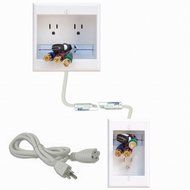 PowerBridge TWO-CK Dual Outlet Recessed In-Wall Cable Management System with PowerConnect for Wall-Mounted Flat...