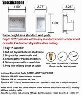 PowerBridge TWO-CK Dual Outlet Recessed In-Wall Cable Management System with PowerConnect for Wall-Mounted Flat... N5