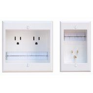 PowerBridge TWO-CK Dual Outlet Recessed In-Wall Cable Management System with PowerConnect for Wall-Mounted Flat... N8