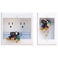 PowerBridge TWO-CK Dual Outlet Recessed In-Wall Cable Management System with PowerConnect for Wall-Mounted Flat... N9