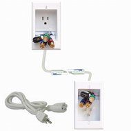 PowerBridge TWO-CK Dual Outlet Recessed In-Wall Cable Management System with PowerConnect for Wall-Mounted Flat... N12