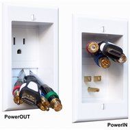 PowerBridge TWO-CK Dual Outlet Recessed In-Wall Cable Management System with PowerConnect for Wall-Mounted Flat... N13