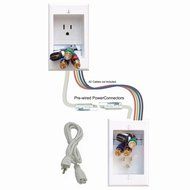 PowerBridge TWO-CK Dual Outlet Recessed In-Wall Cable Management System with PowerConnect for Wall-Mounted Flat... N14