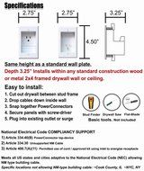 PowerBridge TWO-CK Dual Outlet Recessed In-Wall Cable Management System with PowerConnect for Wall-Mounted Flat... N16