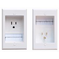 PowerBridge TWO-CK Dual Outlet Recessed In-Wall Cable Management System with PowerConnect for Wall-Mounted Flat... N17