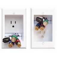 PowerBridge TWO-CK Dual Outlet Recessed In-Wall Cable Management System with PowerConnect for Wall-Mounted Flat... N18