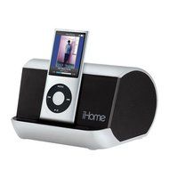 iHome iHM10 Portable MP3 Player Stereo Speaker System - Silver (Certified Refurbished)