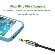 Ugreen 3.5mm Auxiliary Audio Flat Cable 90 Degree Right Angle Compatible for iPhone, iPad or Smartphones, Tablets... N3
