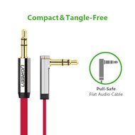 Ugreen 3.5mm Auxiliary Audio Flat Cable 90 Degree Right Angle Compatible for iPhone, iPad or Smartphones, Tablets... N10