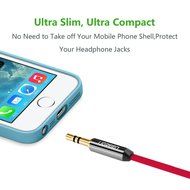 Ugreen 3.5mm Auxiliary Audio Flat Cable 90 Degree Right Angle Compatible for iPhone, iPad or Smartphones, Tablets... N11