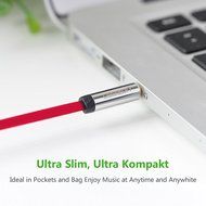Ugreen 3.5mm Auxiliary Audio Flat Cable 90 Degree Right Angle Compatible for iPhone, iPad or Smartphones, Tablets... N13