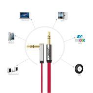 Ugreen 3.5mm Auxiliary Audio Flat Cable 90 Degree Right Angle Compatible for iPhone, iPad or Smartphones, Tablets... N16