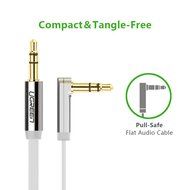 Ugreen 3.5mm Auxiliary Audio Flat Cable 90 Degree Right Angle Compatible for iPhone, iPad or Smartphones, Tablets... N19