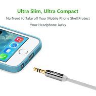 Ugreen 3.5mm Auxiliary Audio Flat Cable 90 Degree Right Angle Compatible for iPhone, iPad or Smartphones, Tablets... N20