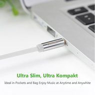 Ugreen 3.5mm Auxiliary Audio Flat Cable 90 Degree Right Angle Compatible for iPhone, iPad or Smartphones, Tablets... N22