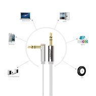 Ugreen 3.5mm Auxiliary Audio Flat Cable 90 Degree Right Angle Compatible for iPhone, iPad or Smartphones, Tablets... N25