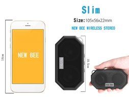 IP66 Bluetooth Portable Waterproof Wireless Outdoor Shower Speaker, Bluetooth CRS 4.0 Stereo with Built-in Mic... N6